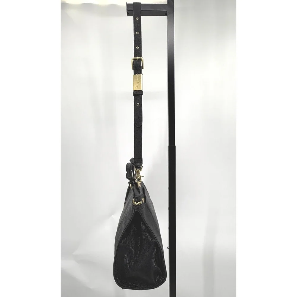 Foley Corinna Black Structured Satchel Convertible Crossbody Work Bag Zip Top
